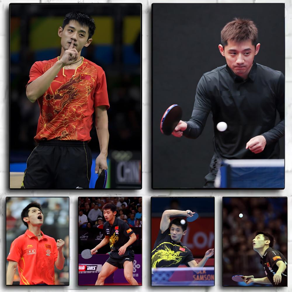 Table Tennis Zhang Jike - tafeltennis Zhang Jike Poster Wall Art